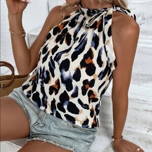 New ALLOVER print sleeveless halter top